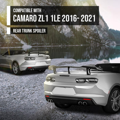 G-PLUS Rear Trunk Spoiler Wing Compatible with Chevy Camaro 2016 2017 2018 2019 2020 2021 ZL1 1LE Black