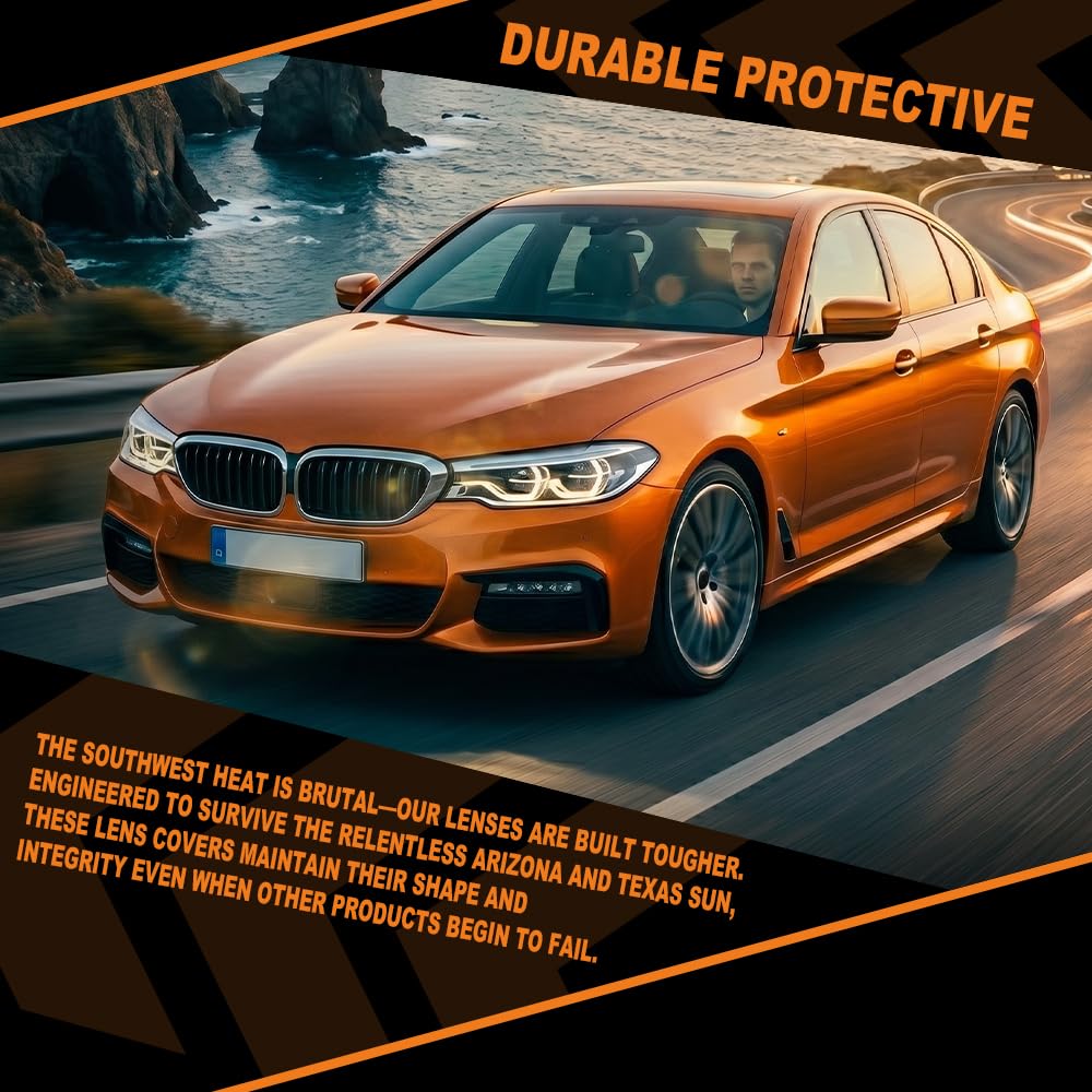 G-PLUS Headlight Lens Cover Compatible with BMW G30 G31 G38 5 Series 2016-2020 63117214962, 63117214961 Left & Right Pair Front Headlamp Lens Cover Clear