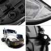 G-PLUS Headlights Assembly, Compatible with 1996-2004 Freghtliner Columbia Right Bumper Headlamps, Clear Lens Chrome Housing Amber Reflector,faros delanteros
