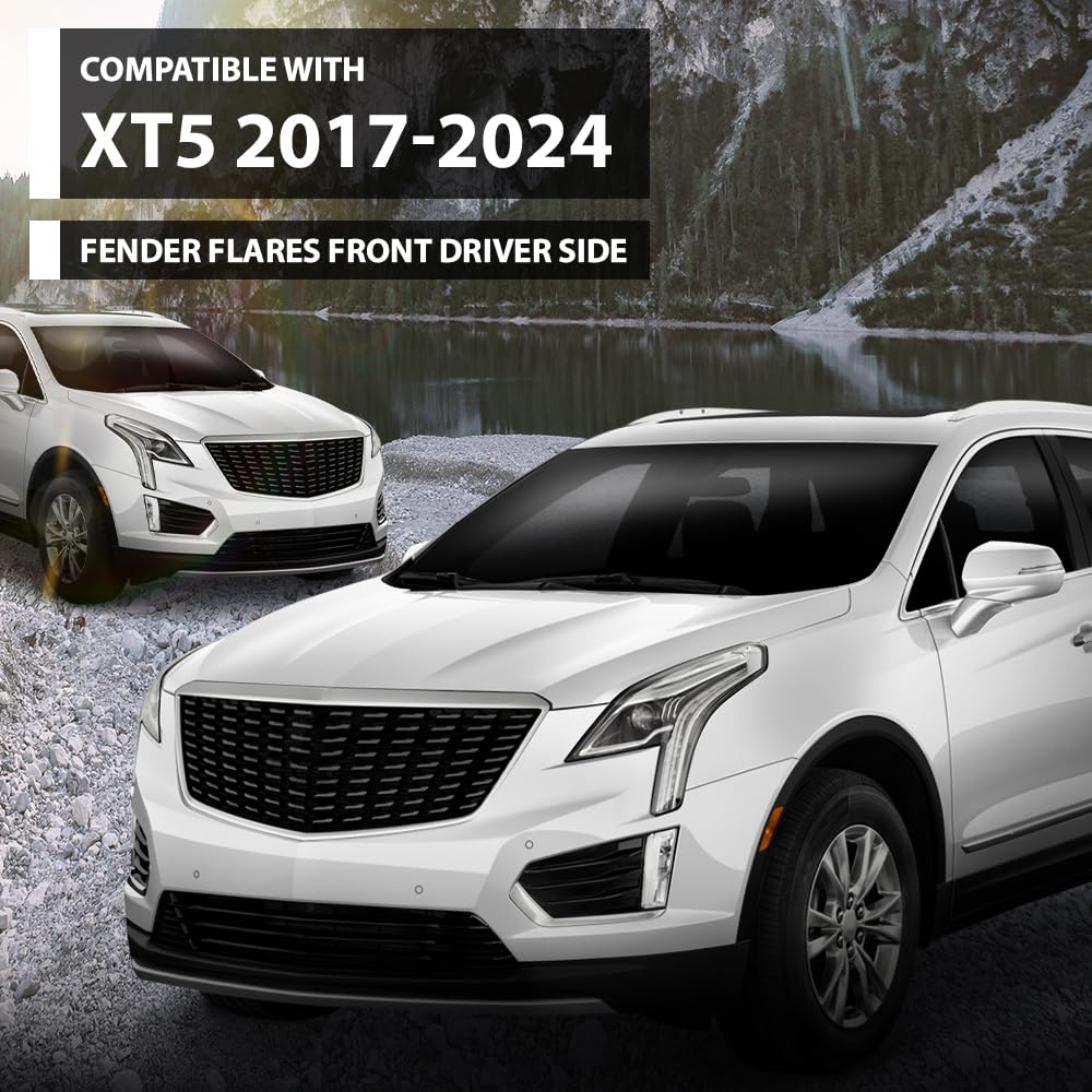 G-PLUS Fender Flares Front Left Compatible with Cadillac XT5 2017-2024 84096067, GM1290263 Black