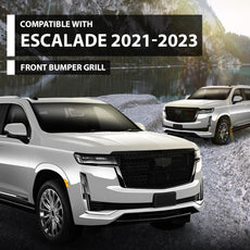 G-PLUS Bumper Grille for Cadillac Escalade 2021-2023 Gloss Black Front View