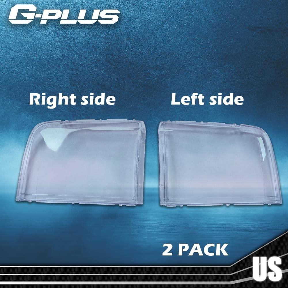 G-PLUS Front Headlight Lens Cover Compatible with 05-07 Ford F250 F350 F450 F550, Left & Right Side (Clear Lens)