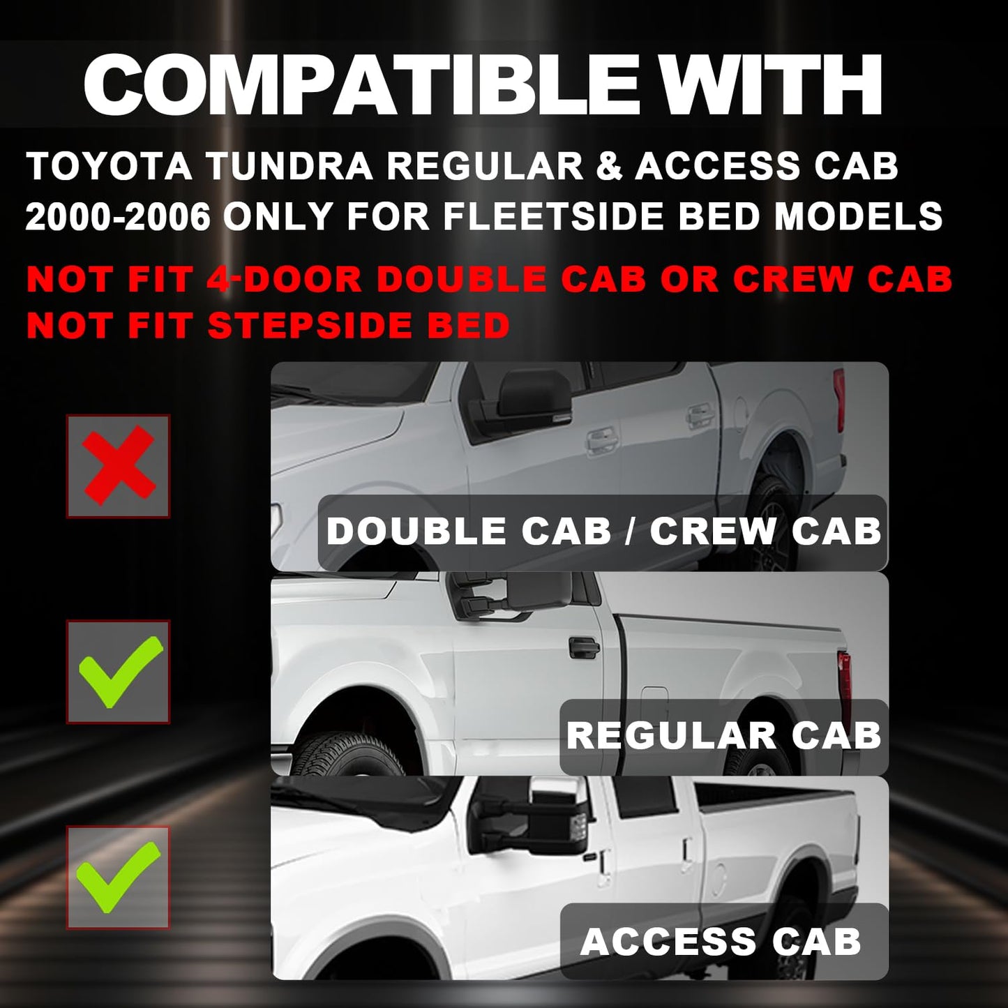 G-PLUS Tail Lights w/Blubs Compatible with Toyota Tundra 2-Door Regular Cab 2000-2004,Not Fit Crew Cab or Double Cab,Not Fit Models w/Stepside Beds Driver & Passenger Luces TraserasAssembly