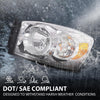 G-PLUS Headlights w/Bulbs Left Driver Side Compatible with Dodge Ram 1500 2006-2008/HEADLIGHTS | Fit Dodge Ram 2500 3500 2006-2009,Clear Lens Chrome Housing Amber Reflector Bumper Headlamps,faros Assembly