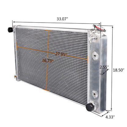 64mm Compatible For CHEVY C/K SERIES C10/K10 PICKUP L6/V8 1973-1980 Full Aluminum Racing Radiator Stop Leak 1974 1975 1976 1977 1978 1979