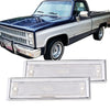 G-PLUS Front Side Marker Lights Assembly Compatible With 1981-1991 Chevy Blazer/GMC Jimmy C/K R Pickup,Side Chrome Bezel Marker Lamps Pair (Clear Lens)