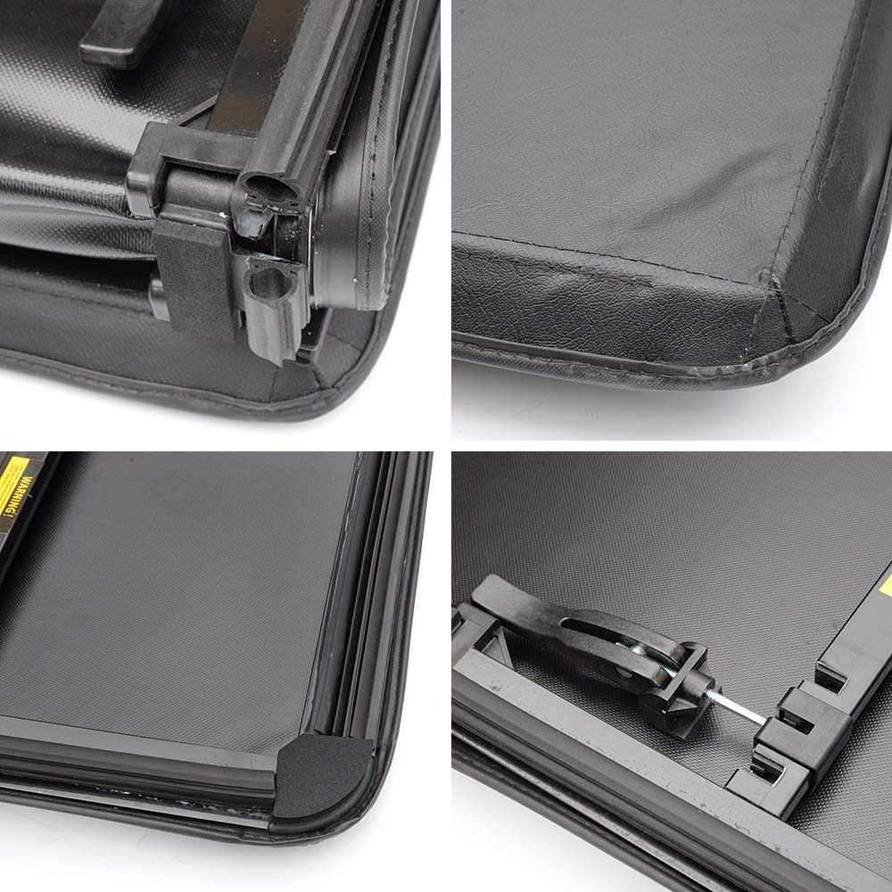 G-PLUS T4 Four-Fold Soft 6.5Ft Truck Tonneau Cover Replacement for 2014-2018 Chevy Silverado/GMC Sierra 1500,2015-2018 Chevy Silverado/GMC Sierra 2500 3500 HD,Clamp-On Tonneau Cover 6.5'