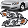 G-PLUS LED Headlights Assembly Fit Chevy Monte Carlo 2006 2007/Chevy Impala 2006-2013/Chevy Impala Limited 2014-2016 DRL Corner Headlamps Clear Lens Chrome Housing Amber Reflector,faros delanteros