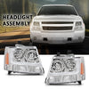 G-PLUS LED Headlights Assembly Front Headlamps Fit Chevy Tahoe Suburban 1500 2007-2014,Fit Chevy Avalanche Suburban 2500 2007-2013 Clear Lens Chrome Housing Amber Reflector,faros delanteros