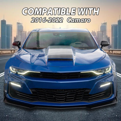 G-PLUS Front Bumper Lip Splitter 1LE Style Compatible with Chevy Camaro LT/LS/RS/SS Models 2016-2023 (Will Not Fit ZL1 Bumper Models) Textured Carbon Fiber Black