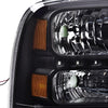 G-PLUS LED Headlights Compatible with Point Style Ford F250 F350 F450 F550 Super Duty 2005-2007 DRL BAR Headlamps Clear Lens Black Housing Amber Reflector,faros delanteros