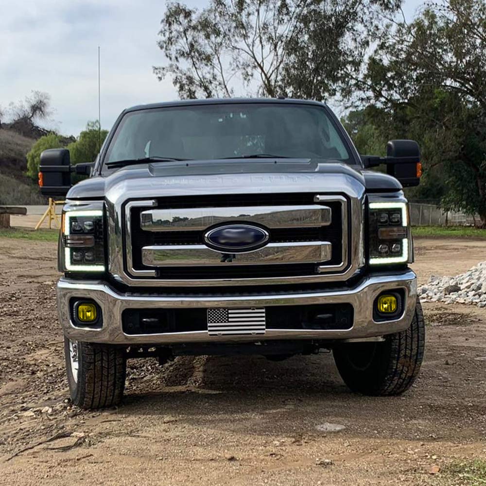 G-PLUS Fog Lights Kit Compatible With 2011-2015 Ford F250 F350 F450 F550 Superduty,Driving Fog Lamps Wiring & Bezel Kit (Yellow Lens) neblineros para autos delantero faros antiniebla