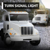 G-PLUS 2pcs 12 LED Amber/Red Dual Revolution Turn Signal Light, Double Face Chrome Fit Peterbilt Kenworth Freightliner Trucks, Dual Face Truck Fender Side Marker Light