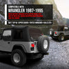G-PLUS Soft Top Sailcloth w/Plastic Windows Fit Jeep Wrangler 1987-1995 with Factory Squared Style Upper Doors, Not Fit With Full Doors or Upper Doors Rounded Like Full Doors 9870215, 9870217 Black