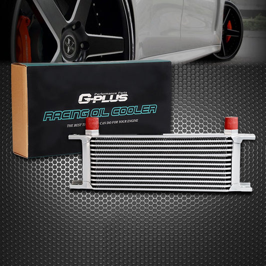 G-PLUS 13 Row AN10-10AN Universal Aluminum Engine Transmission Oil Cooler Silver