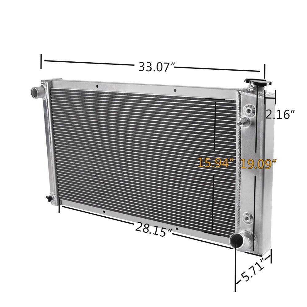 Compatible For CHEVY C/K SERIES C10 C20 K10 K20 PICKUP 1967 1968 1969 1970 1971 1972 Aluminum Radiator Replacement + 12" Radiator Cooling Fan