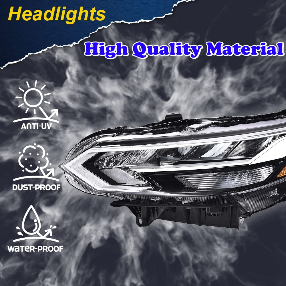 G-PLUS Headlights Assembly, Compatible with 2020-2021 Nissan Sentra Left Bumper Headlamp, Clear Lens Black Housing Amber ReflectorBumper Headlamps