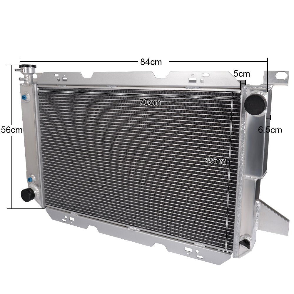Aluminum Racing Performance Radiator Stop Leak Compatible For FORD F150/F250/BRONCO 5.0L/5.8L/7.5L V8 1985-1996