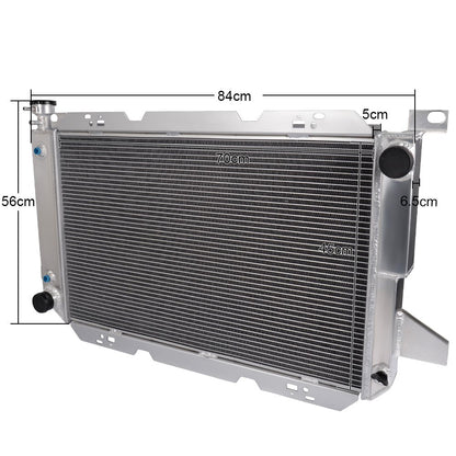 Aluminum Racing Performance Radiator Stop Leak Compatible For FORD F150/F250/BRONCO 5.0L/5.8L/7.5L V8 1985-1996