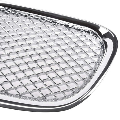 Chrome Silver Front Upper Grille Front Center Grill Assembly Compatible For Jaguar XF XFR 2012-2015