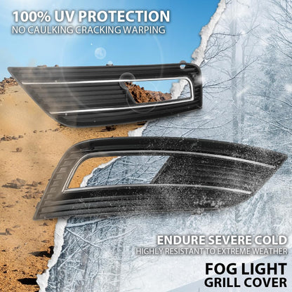G-PLUS Fog Light Grille Cover Left & Right Compatible with 2013-2016 Audi A4 Quattro 2.0L 8K0807681K 8K0807682K