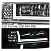 G-PLUS LED DRL Headlights & Fog Lights Compatible With 1999-2002/Chevy Silverado 1500/2500 2000-2006/Suburban Tahoe 1500 2500 Headlamps & Fog Lamps 6pcs Chrome Housing Amber Reflector,faros delanteros
