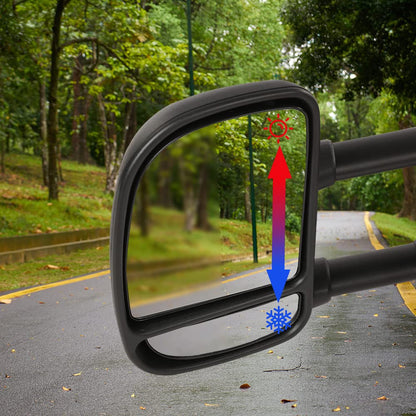 G-PLUS Manual Towing Side Heated Mirrors Compatible With Only 1999-2007 Ford F250/F350/F450/F550 Super Duty models only(without signal lights) 2001-2005 Ford Excursion FO1321218