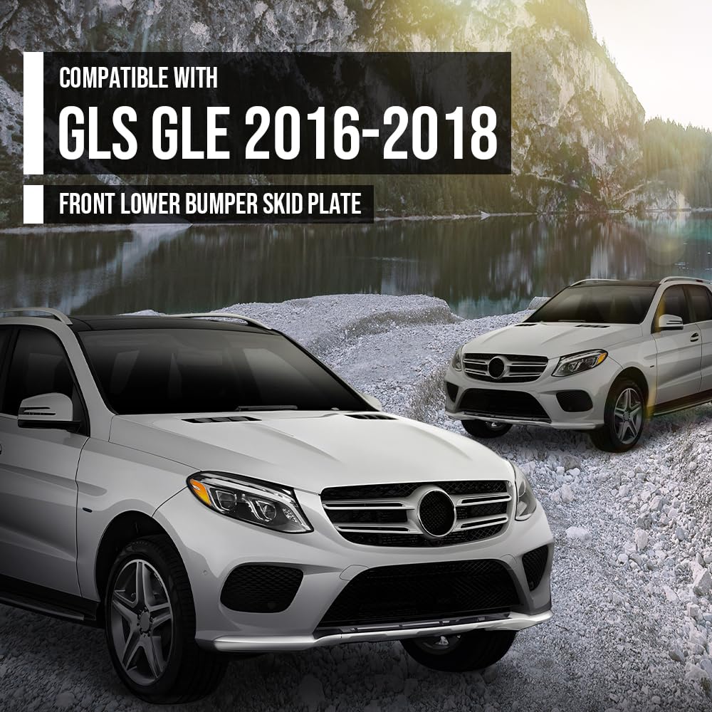 G-PLUS Front Lower Bumper Skid Plate Cover Compatible with Benz GLE450 GLE63 AMG 2016 Fit Benz GLE550 GLE550e 2016-2018 2928855822 Silver