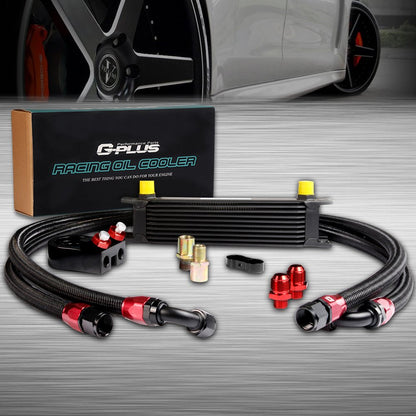 US 10 Row 10AN Universal Engine Transmission Oil Cooler Kit+ Filter Adaptor Kit