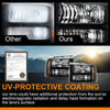 G-PLUS Headlights Assembly, Compatible with 2005 2006 2007 Ford F250 F350 Super Duty Bumper Headlamps, Clear lens Black Housing Amber Reflector,Left Driver & Right Passenger faros delanteros