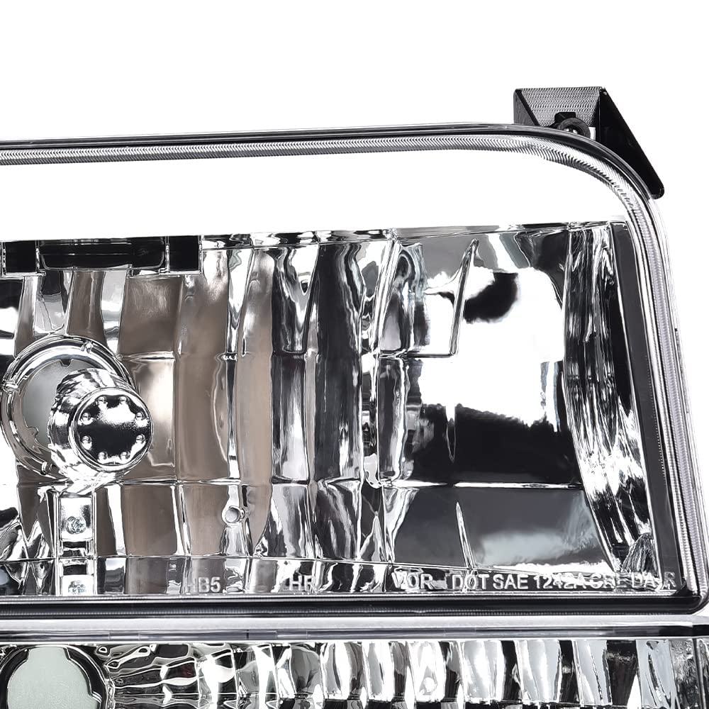 G-PLUS LED DRL Headlights, Fit 1992-1996 Ford Bronco F150 F250 F350 Bumper Headlamps, Smoky Lens Black Housing Clear Reflector,faros delanteros