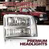 G-PLUS Headlights Assembly, Compatible with Ford F250 F350 Super Duty 2005 2006 2007 Bumper Headlamps, Clear Lens Chrome Housing Clear Reflector