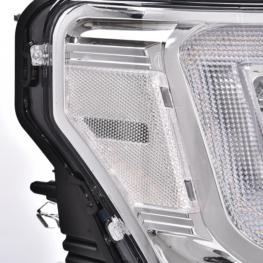 G-PLUS LED Left + Right Side Tube Headlights & Rear Tail Lights Compatible With 2009-2014 Ford F150 (Clear Lens Chrome Housing Headlights + Tail Lights)