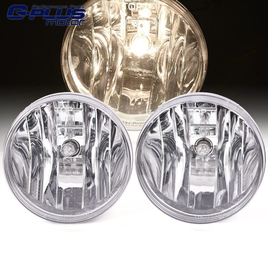 G-PLUS Fog Lights w/Bulbs Compatible With 07-14 GMC Sierra 1500/2500 / 3500 N, Front Bumper Driving Lamps,Clear lens Chrome Housing