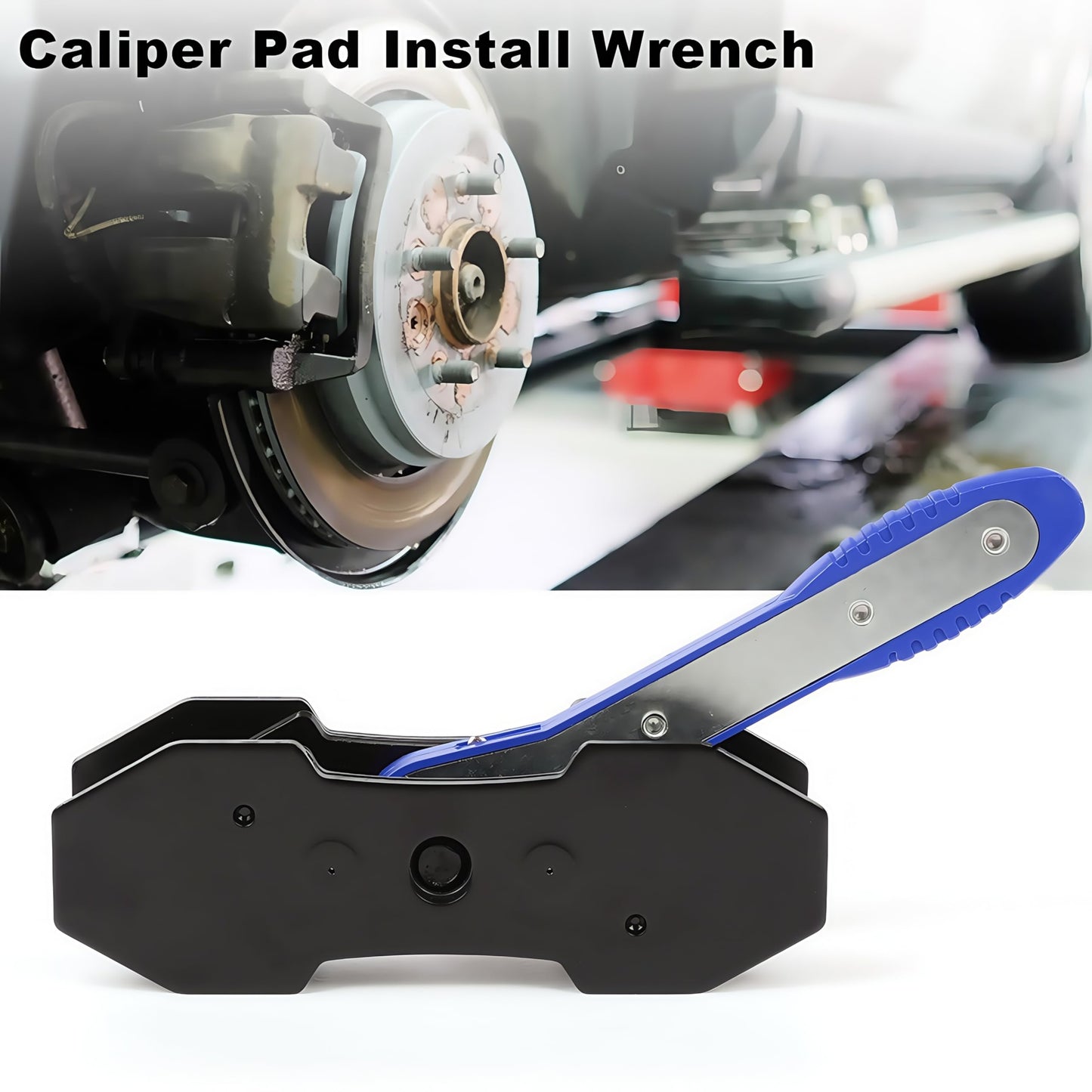 G-PLUS 360° Brake Caliper Press Tool with 2 Groups Steel Plates,4 in 1 Universal Disc Ratchet Brake Caliper Tool,Ratchet Piston Spreader Automotive Tools Car Brake Repair & Instalation Blue