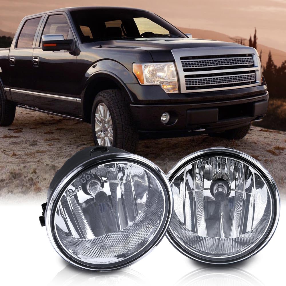 G-PLUS Front Bumper Fog Lights Lamp Compatible with Ford F150 2006-2010 / Compatible with Lincoln Mark LT Pickup Truck 2006-2008 w/Bulbs AL3Z15201A luces de neblina