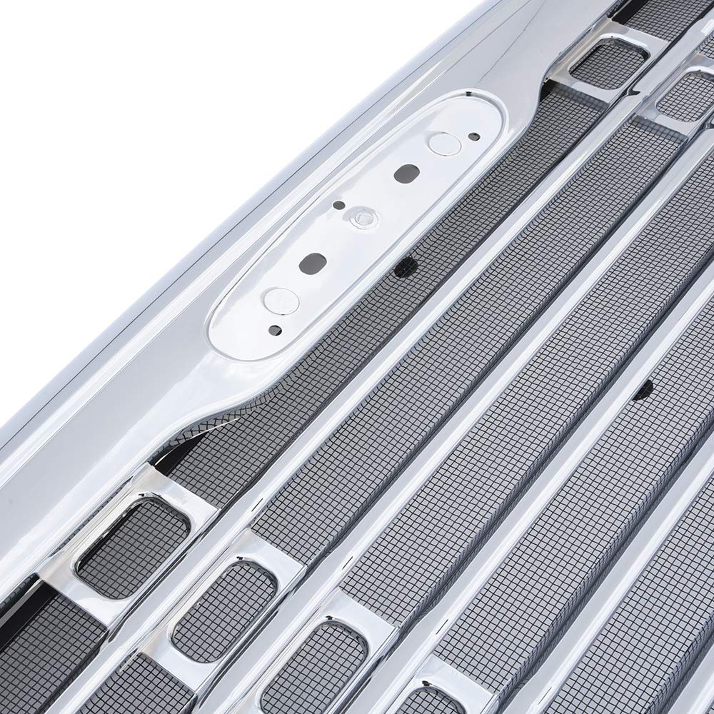 Compatible For Freightliner Columbia 2000-2008 Chrome Triple Plated Front Hood Radiator Grill Grille With Bug Screen Replaces A1715251002 A1715251003