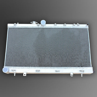 Aluminum Racing Cooling Radiator Stop Leak Compatible for Subaru Impreza GDA/GDB WRX STI Vers 7~9 2002 2003 2004 2005 2006 2007 Silver
