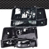 G-PLUS Headlights Fit Ford F150/250/350 Bronco/F-Super Duty 1992-1997 w/Corner Signal Driver Passenger Headlamps Smoky Lens Black Housing Clear Reflector,faros delanteros