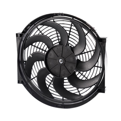 62mm Aluminum Racing Radiator Replacement + 14" Radiator Cooling Fan Compatible For Ford Mustang 2.8-4.7 V8 6cyl AT/MT 1964 1965 1966
