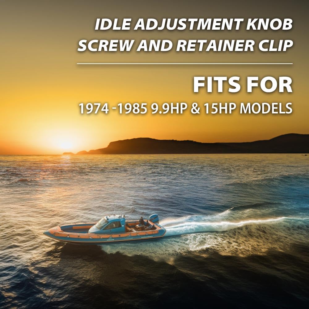 G-PLUS Idle Adjustment Knob Screw & Retainer Clip Compatible with Johnson, Evinrude, OMC Motors/Fit 9.9HP & 15HP Models 1974-1985