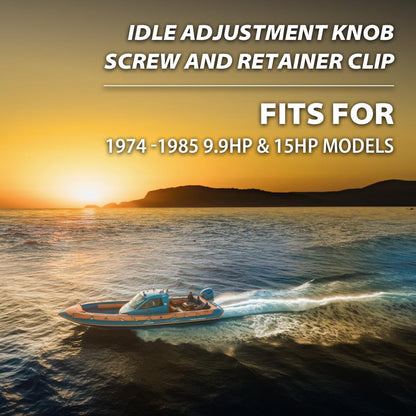 G-PLUS Idle Adjustment Knob Screw & Retainer Clip Compatible with Johnson, Evinrude, OMC Motors/Fit 9.9HP & 15HP Models 1974-1985