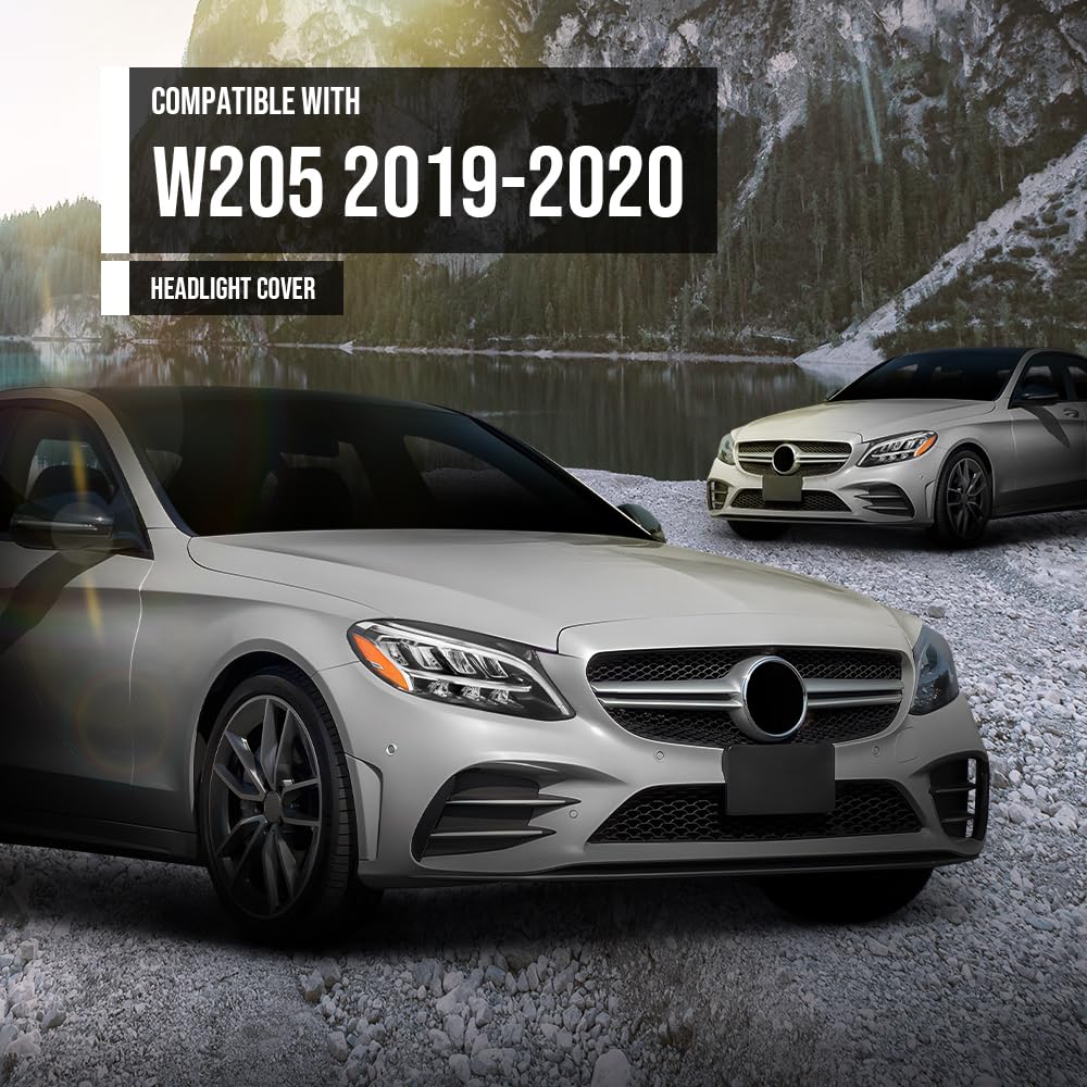 G-PLUS Headlight Lens Cover Compatible with Benz C-Class W205 2019-2020 Right Side Front Headlamp Lens Cover Clear
