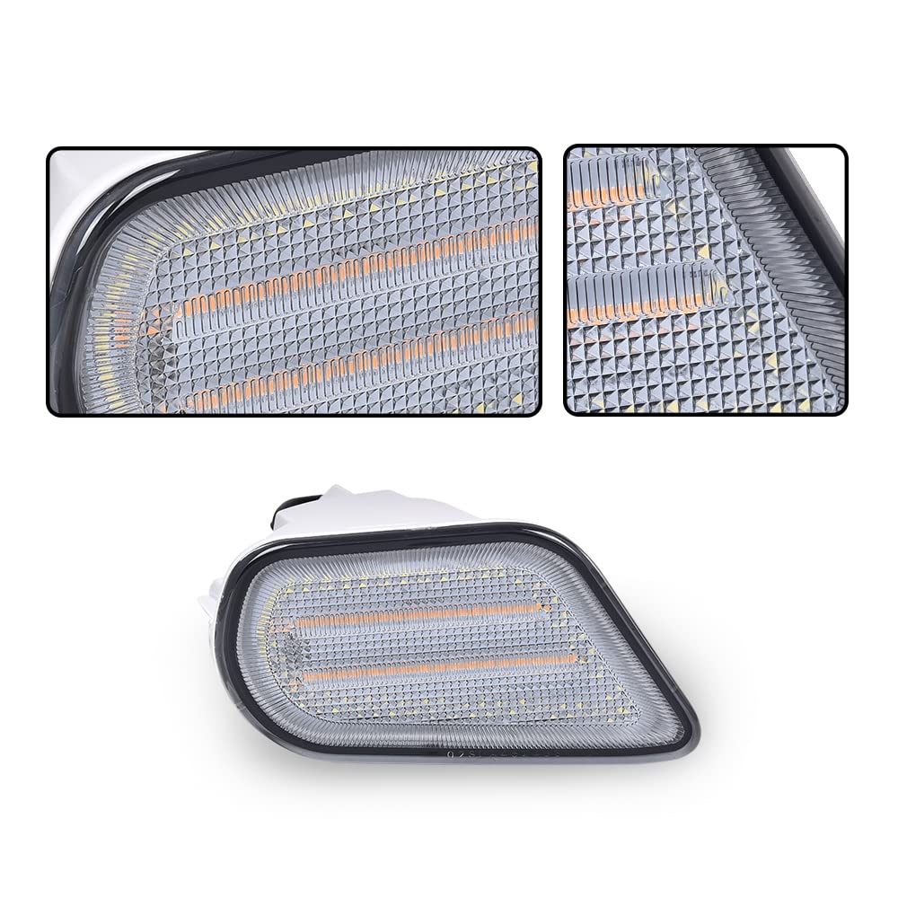 G-PLUS Side Marker Corner Parking Lights Turn Signals Compatible with 1998-2002 Pontiac Firebird Trans Am 10301404 10301405 GM2520177 GM2521177 (Black)
