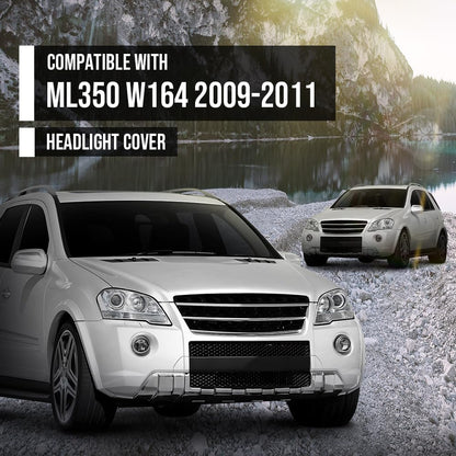 G-PLUS Headlight Lens Cover Compatible with Benz ML-Class W164 ML350 2009-2011 Left & Right Front Headlamp Lens Cover Clear