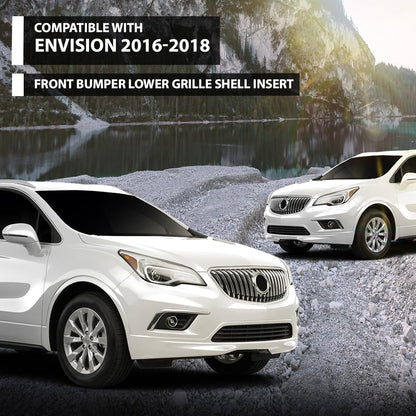 G-PLUS Front Bumper Lower Grille Shell Insert Compatible with Buick Envision 2016 2017 2018 22905952, GM1036186 Black