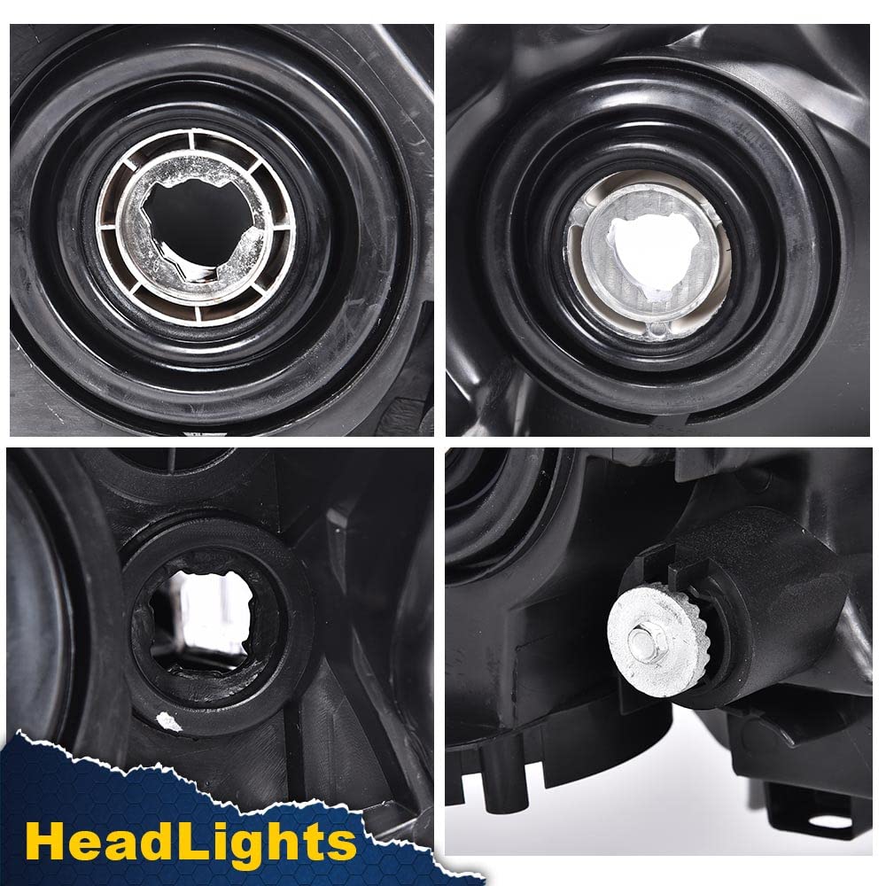 G-PLUS Headlights Assembly, Compatible with 2013 Nissan Altima Bumper Headlamps, Smoky Lens Chrome Housing Clear Reflector
