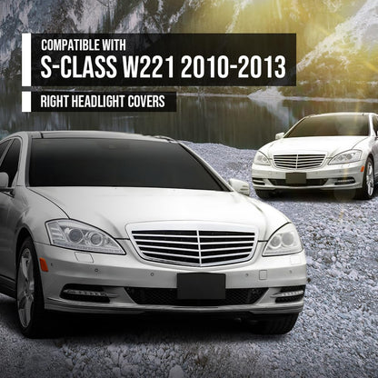 G-PLUS Headlight Lens Cover Compatible with Benz S-Class W221 2010-2013 Right Side Front Headlamp Lens Cover Clear