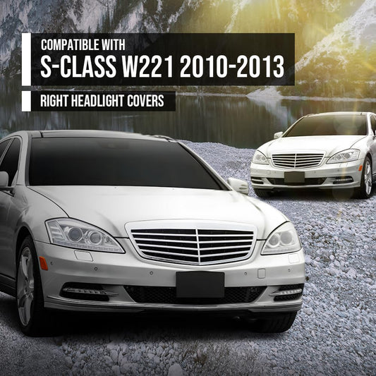 G-PLUS Headlight Lens Cover Compatible with Benz S-Class W221 2010-2013 Right Side Front Headlamp Lens Cover Clear