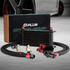 10 Row 10AN Universal Aluminum Engine Transmition Oil Cooler Kit + Oil Filter Relocation Kit